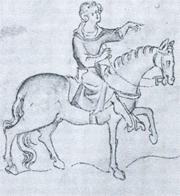 Huntsman on Horseback - Queen Mary's Psalter